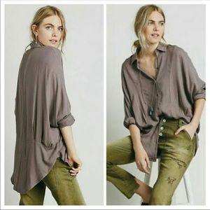 Free people true affection herringbone blouse